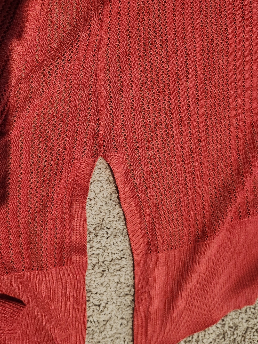 Margaux & Elle Coral Open Knit Long Cardigan Duster L Pockets - Picture 11 of 14